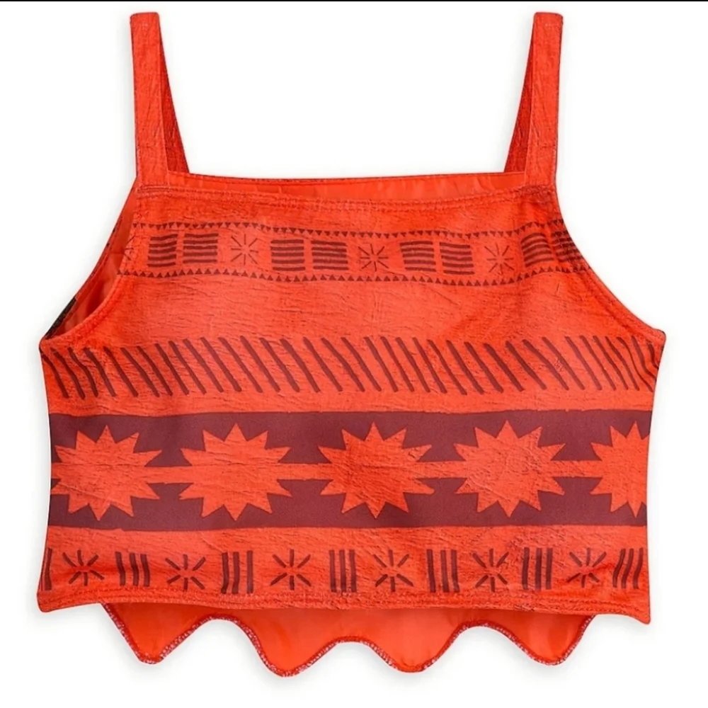 Disney MOANA Costume 3pc Sarong Skirt Top Halloween Dress Up Polynesian Play